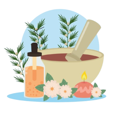 Image qui représente le mélange d'huiles essentielles. Aromathérapie